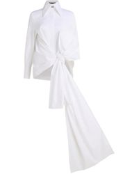 KARL LAGERFELD - Karl Studio Poplin Bow Blouse - Lyst