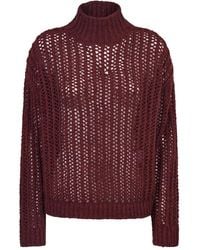 Max Mara - Open-Knit High-Neck Sweater - Lyst