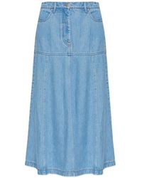 Munthe - Tuxya Panelled Denim Maxi Skirt - Lyst