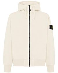 Stone Island - Zip-Up Hoodie With Logo Appliqué - Lyst