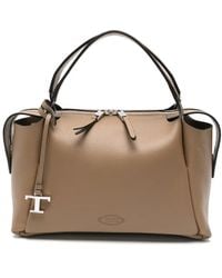 Tod's - T Timeless Pebbled Leather Tote Bag - Lyst