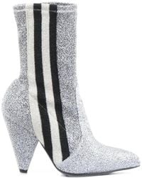 Giampaolo Viozzi - Glitter-Effect Striped Ankle Boots - Lyst