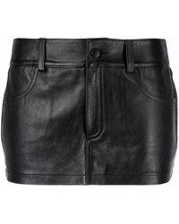 Alexander Wang - Low-rise Leather Mini Shorts - Lyst