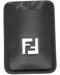 Fendi - Logo-Plaque Leather Cardholder - Lyst