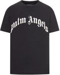 Palm Angels - Curved Logo Regular Short Sleeves T-Shirt - Lyst