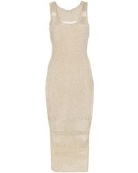 Patrizia Pepe - Robe Mi-Longue À Effet Métallisé - Lyst