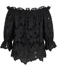 Ermanno Scervino - Broderie-Anglaise Off-The-Shoulder Blouse - Lyst