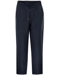 Kiton - Drawstring Linen Trousers - Lyst