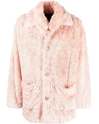 Palm Angels - Faux Shearling Shirt Jacket - Lyst