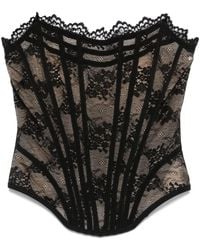 GIUSEPPE DI MORABITO - Lace-Appliqué Corset Top - Lyst