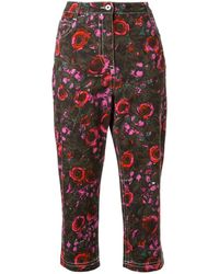 Marni Jean crop à fleurs - Vert