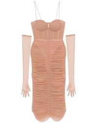 Alex Perry - Abito Midi Con Ruches - Lyst