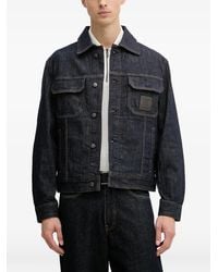 ARMANI EXCHANGE - Logo-Patch Denim Jacket - Lyst