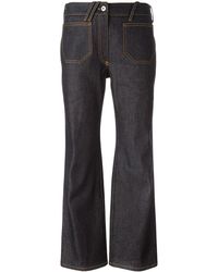 Courreges Cropped Jeans Met Rechte Pijpen - Blauw