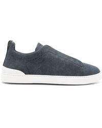 Zegna - Triple Stitch Low-top Suede Trainers - Lyst