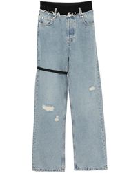ALAINPAUL - Distressed Elasticated-Waist Jeans - Lyst