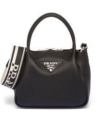 Prada - Small Logo-appliqué Leather Tote Bag - Lyst