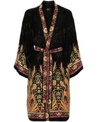 Etro - Floral-print belted midi coat - Lyst