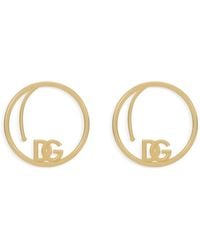 Dolce & Gabbana - Dg Logo Hoop Earrings - Lyst