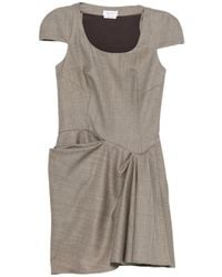 McQueen - Gedrapeerde Mini-Jurk Met Kapmouwen - Lyst