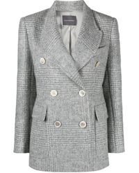 Lorena Antoniazzi - Checked Double-breasted Blazer - Lyst