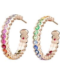 Faberge - 18kt Rose Gold Colours Of Love Cosmic Curve Multi-stone Hoop Earrings - Lyst