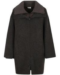 P.A.R.O.S.H. - Ribbed-Collar Zip-Up Coat - Lyst