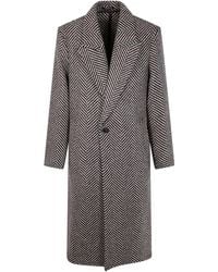 Emporio Armani - Cappotto Con Motivo A Spina Di Pesce - Lyst