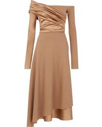 Fendi - Off-Shoulder Ruched Dress - Lyst
