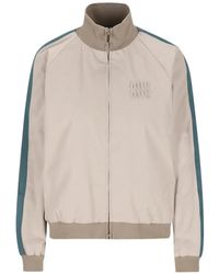 Miu Miu - Khaki Cotton Blouson Jacket - Lyst