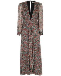 RIXO London - Jeannie Floral Print V-Neck Dress - Lyst