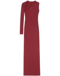 Courreges - Abito Lungo Asimmetrico A Coste - Lyst