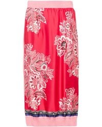 Etro - Falda midi con estampado floral - Lyst