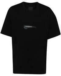 Givenchy - T-Shirt Met Geborduurd Logo En Vleugelprint - Lyst