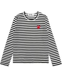 COMME DES GARÇONS PLAY - Big Heart Striped T-shirt - Lyst
