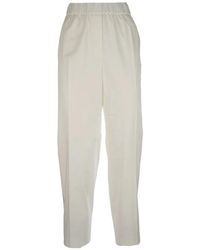 Peserico - Elasticated-Waistband Pressed-Crease Trousers - Lyst