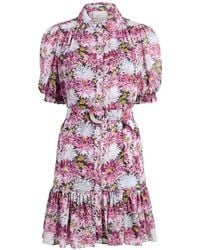 Cinq À Sept - Jurk Met Print En Ruches - Lyst