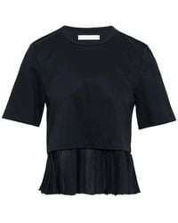 Club21 - Pleated-Hem T-Shirt - Lyst