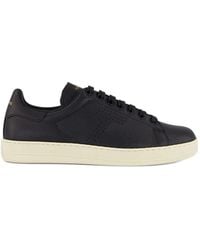 Tom Ford - Perforated Lace-Up Leather Sneakers - Lyst