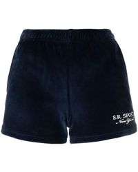 Sporty & Rich - ロゴ ベロアショートパンツ - Lyst