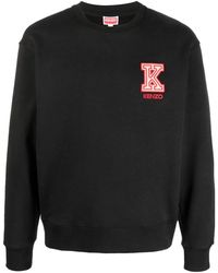 KENZO - Logo-patch Jersey Sweatshirt - Lyst