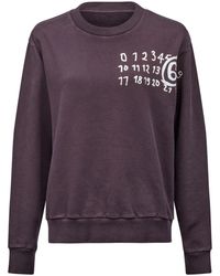 MM6 by Maison Margiela - Numbers-Print Cotton Sweatshirt - Lyst