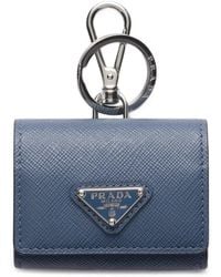 Prada - Saffiano Leather Headphone Case With Keychain - Lyst