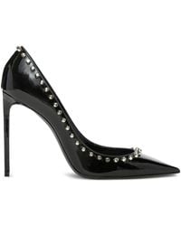 Saint Laurent - 105Mm Zoe Patent Leather Studded Pumps - Lyst