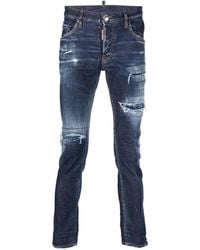 DSquared² - Distressed-Finish Tapered-Leg Jeans - Lyst