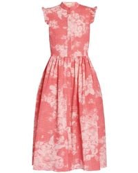 Erdem - Floral-Pattern Midi Dress - Lyst
