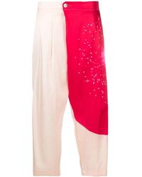 Pleats Please Issey Miyake - Colour-Block Cropped Trousers - Lyst