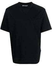 Palm Angels - Monogram-embroidered Cotton T-shirt - Lyst