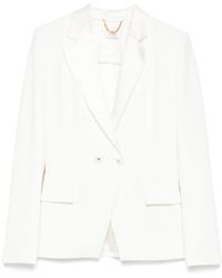Elisabetta Franchi - Satin-Lapel Crepe Blazer - Lyst
