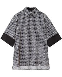 Lanvin - Geometric Print Short-Sleeved Shirt With Cuff Detail - Lyst